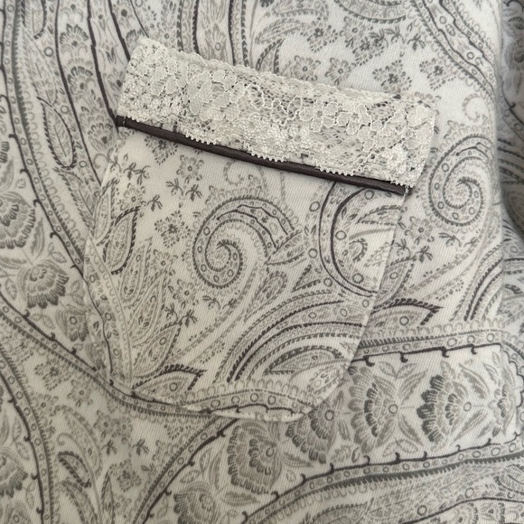 Pajama set 100% Cotton Cozy button up Paisley from size small charter club macys - Picture 2 of 6